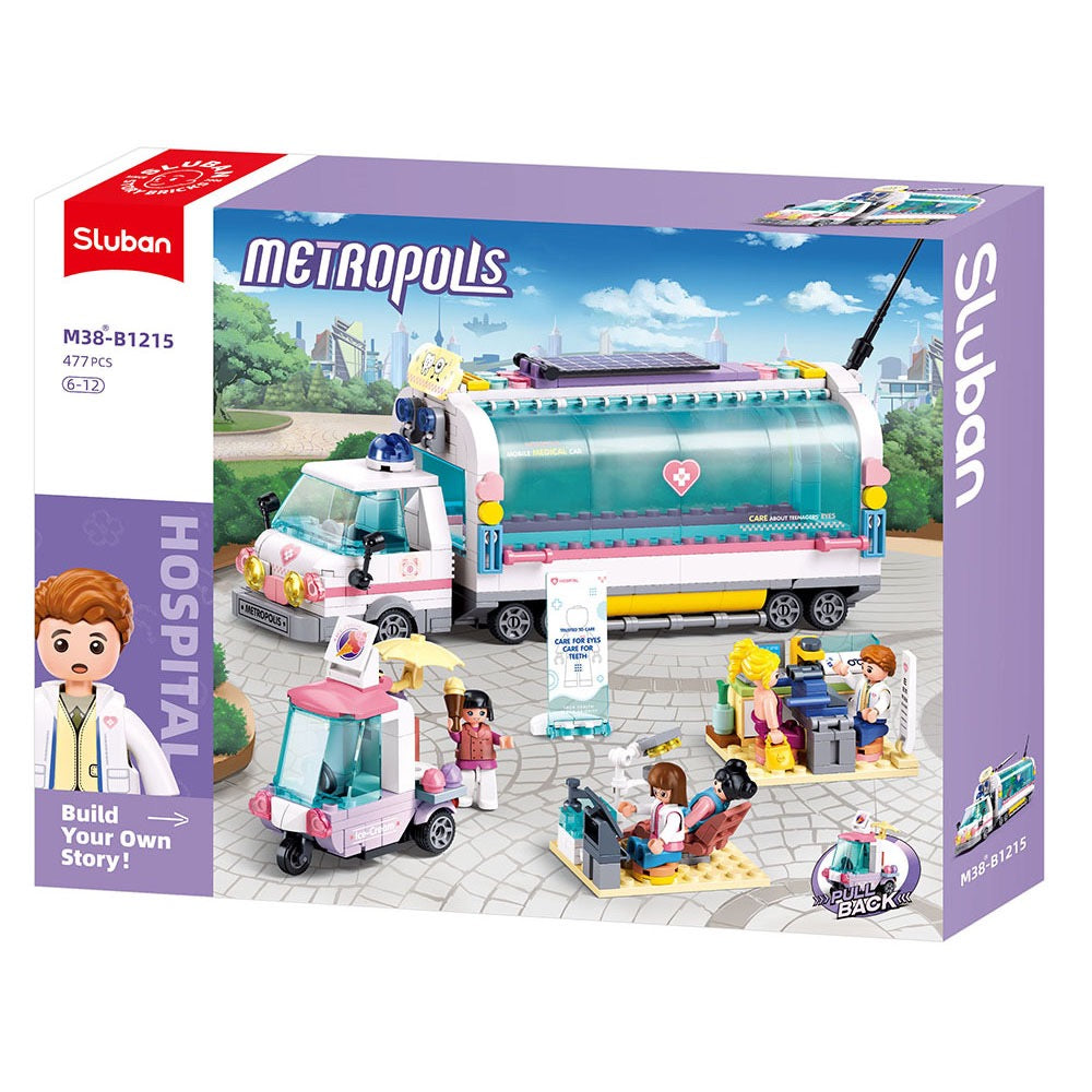 Sluban - Metropolis Doctor – Mobile Nursing Car Pull Back | 6Y+ Sluban - Metropolis Doctor – Mobile Nursing Car Pull Back | 6Y+