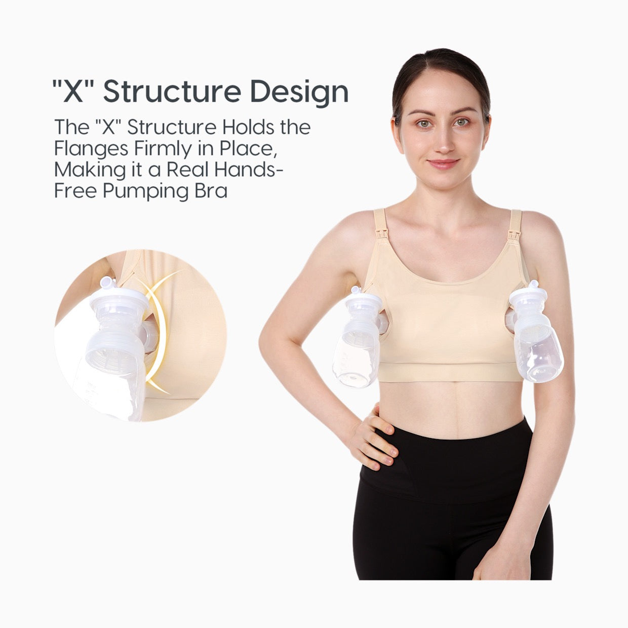 Momcozy - Handsfree Pumping Bra | Beige | Large
