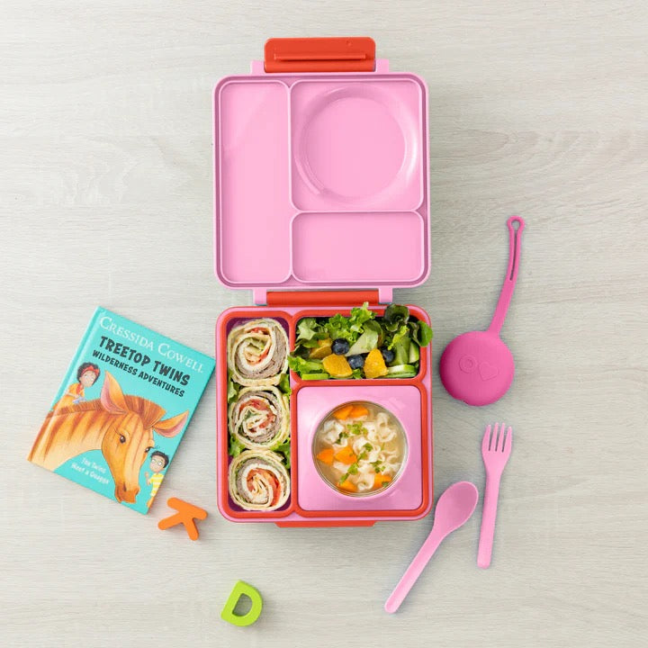 OmiePod | Fork & Spoon Utensil Set | Bubble Pink OmiePod | Fork & Spoon Utensil Set | Bubble Pink