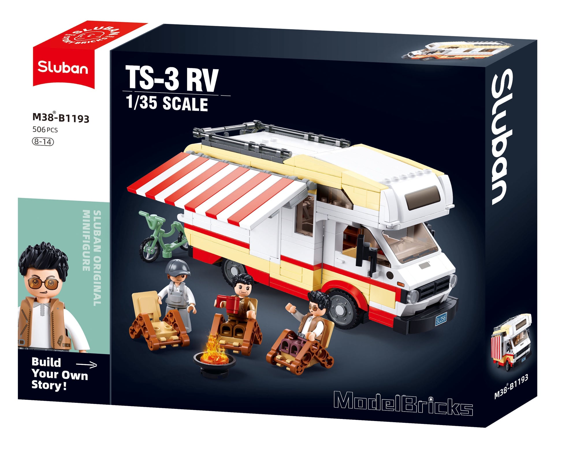 Sluban - 1/35 Scale TS-3 RV | 506pcs | 6Y+ Sluban - 1/35 Scale TS-3 RV | 506pcs | 6Y+