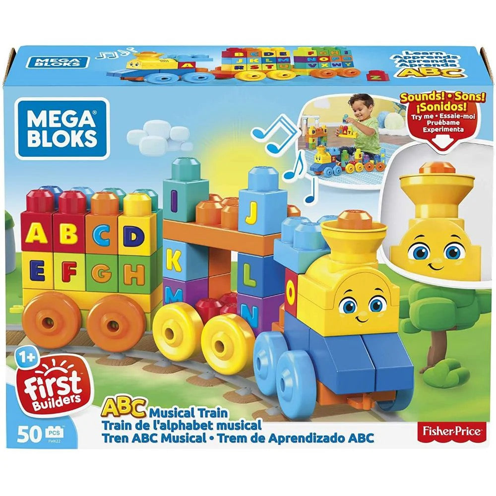 Mega Bloks - لعبة قطار الحروف الموسيقي (ABC)