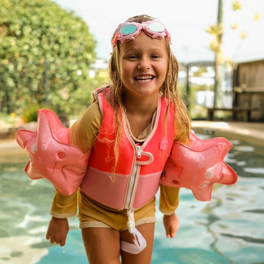 SUNNYLiFE - Float Vest Melody the Mermaid Neon Strawberry 3-6Y — BambiniJO Jordan