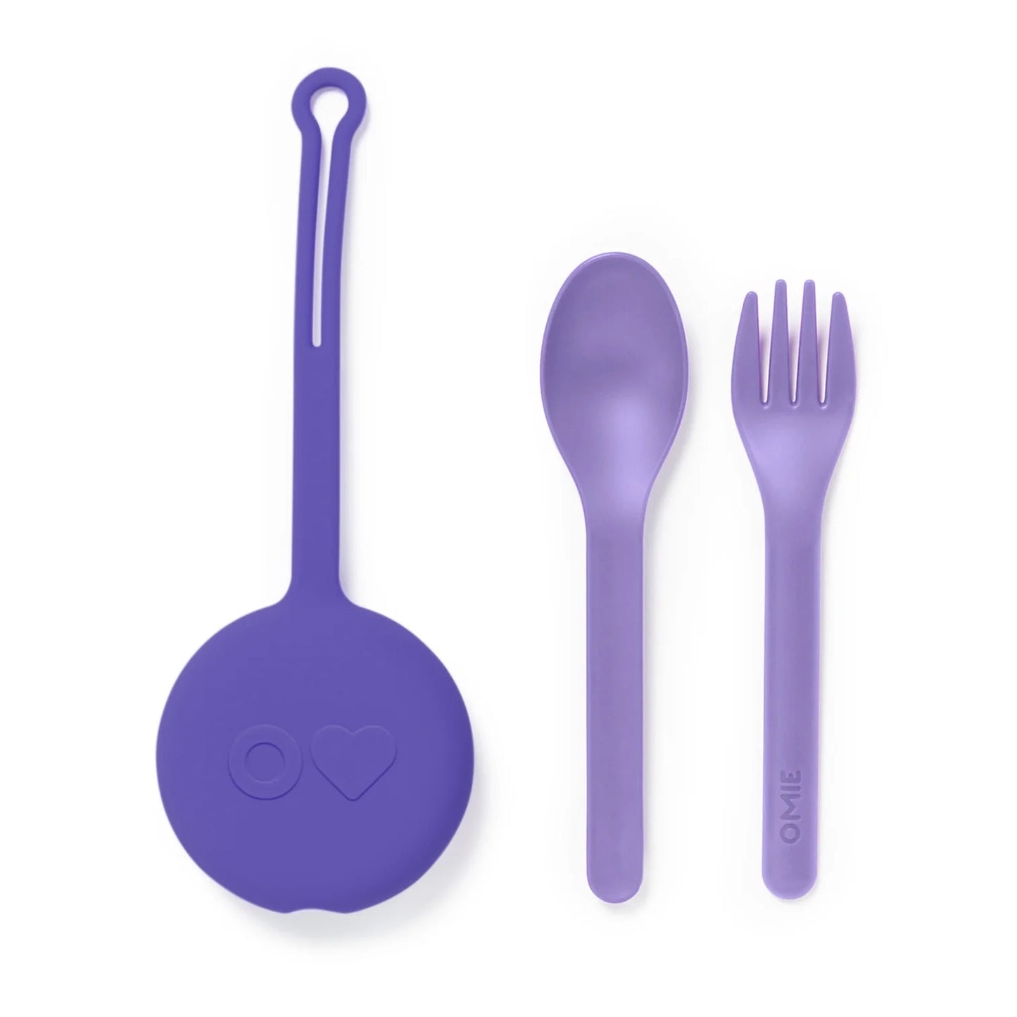 OmiePod | Fork & Spoon Utensil Set | Lilac Purple