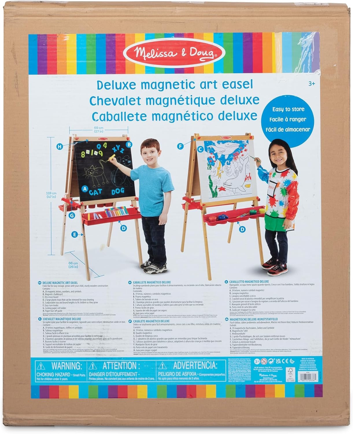 Melissa & Doug - Deluxe Magnetic Art Easel | Double Sided Melissa & Doug - Deluxe Magnetic Art Easel | Double Sided