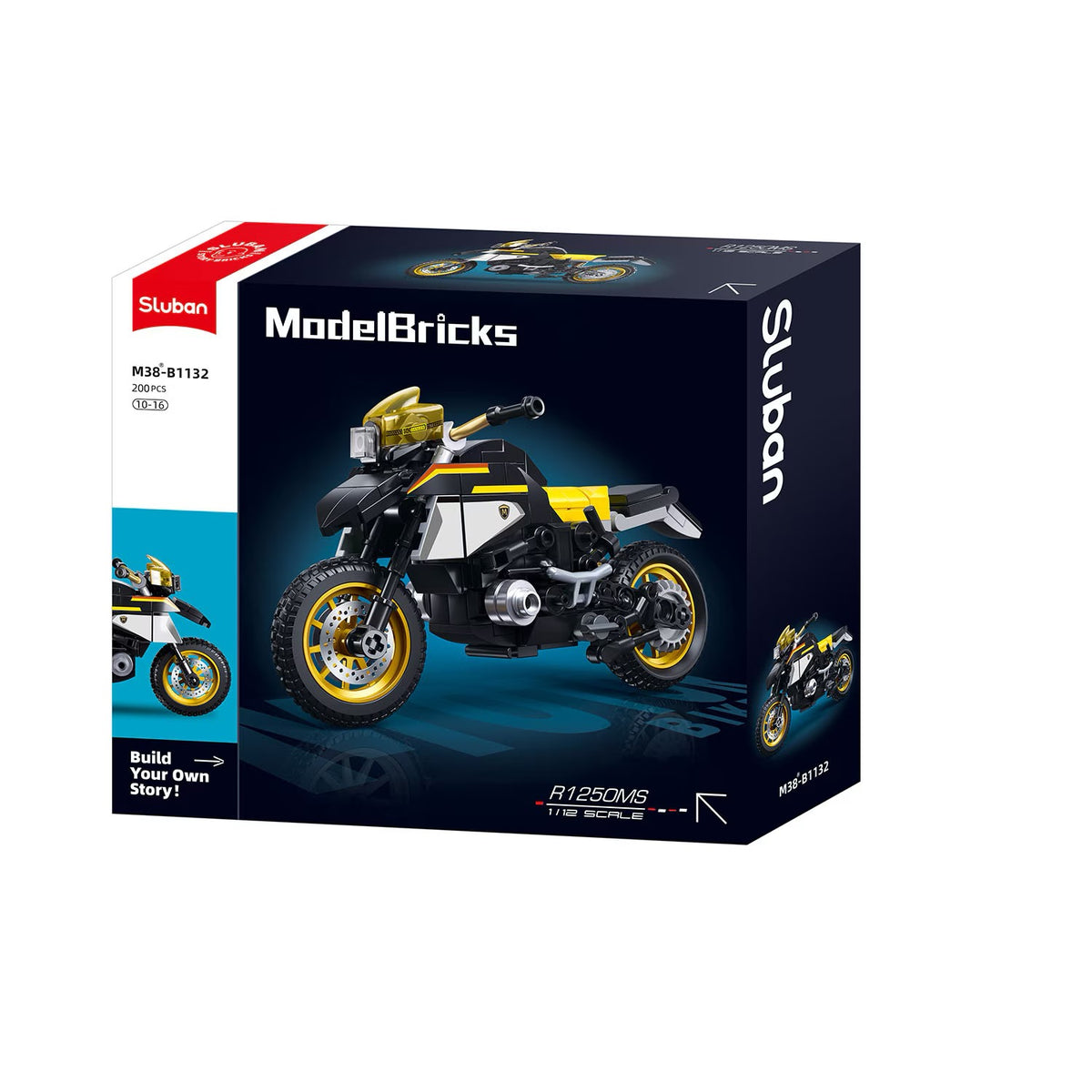 Sluban - R1250 MS Motorcycle 1/12 Scale | 200pcs | 6Y+ Sluban - R1250 MS Motorcycle 1/12 Scale | 200pcs | 6Y+