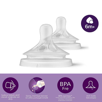 Philips Avent - Natural Response Nipple | 6m+ | Thick Flow | 2 Pack