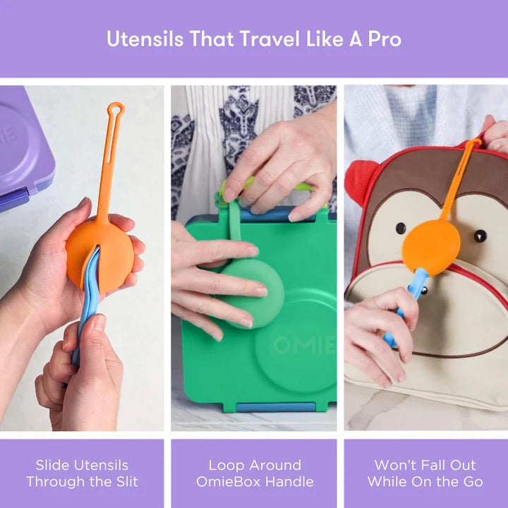 OmiePod | Fork & Spoon Utensil Set | Lilac Purple OmiePod | Fork & Spoon Utensil Set | Lilac Purple