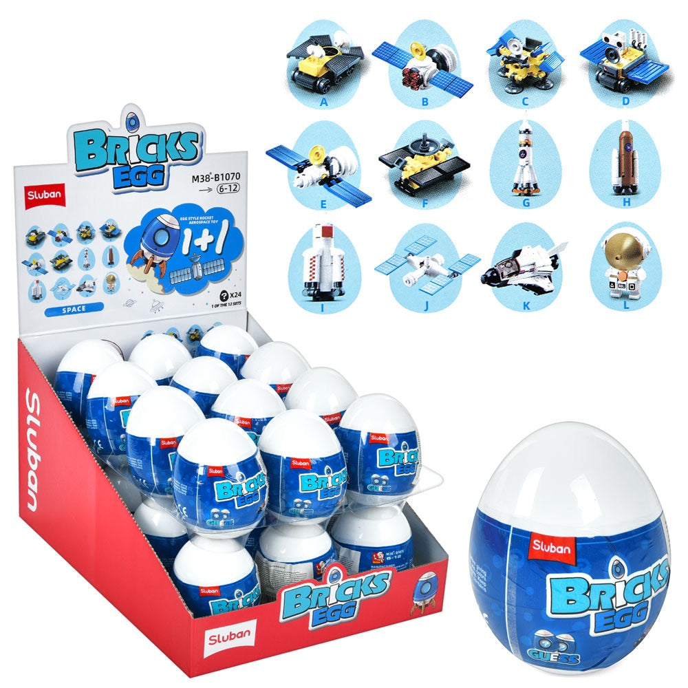 Sluban - Space Bricks Egg | Mystery 12 Types | 6Y+ Sluban - Space Bricks Egg | Mystery 12 Types | 6Y+