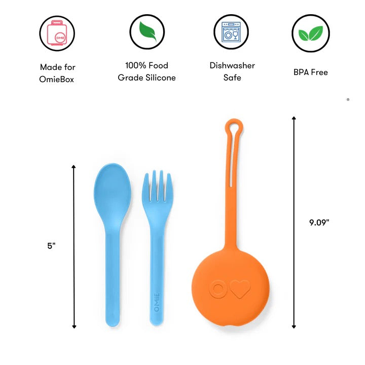 OmiePod | Fork & Spoon Utensil Set | Sunrise