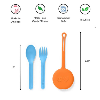 OmiePod | Fork & Spoon Utensil Set | Sunrise