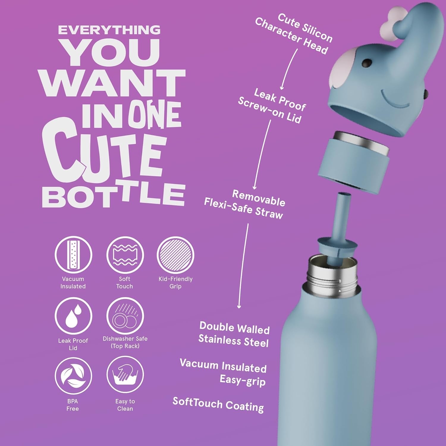Asobu - Elephant Bestie Insulated Bottle | 500ml Asobu - Elephant Bestie Insulated Bottle | 500ml