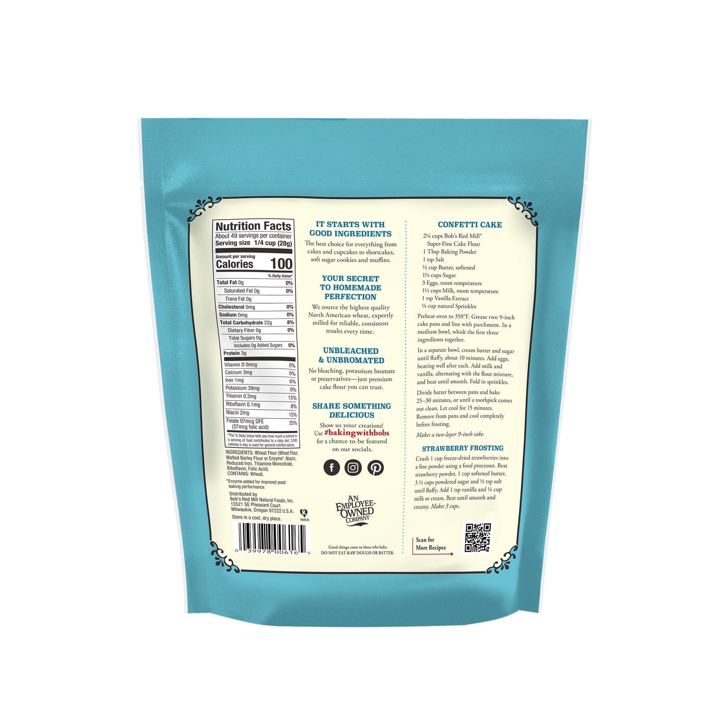 Bob's Red Mill - Unbleached Super Fine Cake Flour | 1.360kg