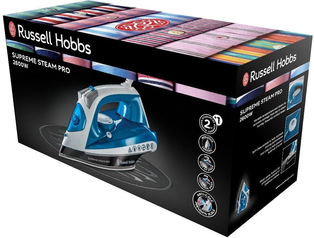 Russell Hobbs - Supreme Steam Pro Iron | Ceramic Blus 2600W Russell Hobbs - Supreme Steam Pro Iron | Ceramic Blus 2600W