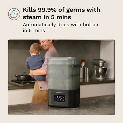 Baby Brezza - SuperQuick™  10 Minute Baby Bottle Sterilizer And Dryer | Matte Black