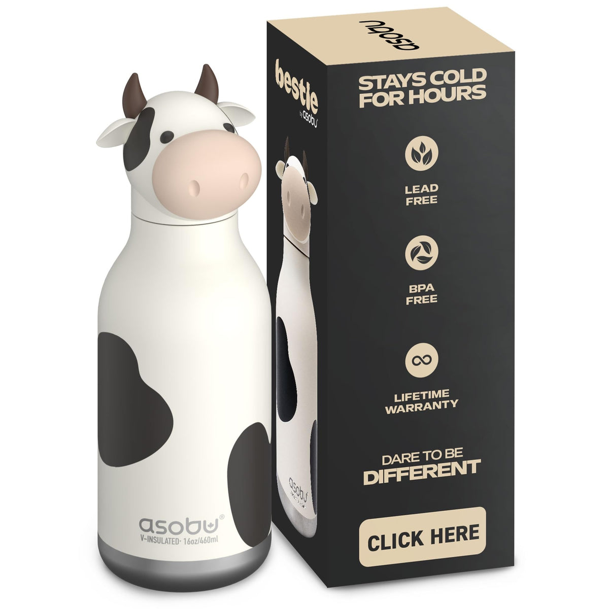 Asobu - Cow Bestie Insulated Bottle | 500ml Asobu - Cow Bestie Insulated Bottle | 500ml