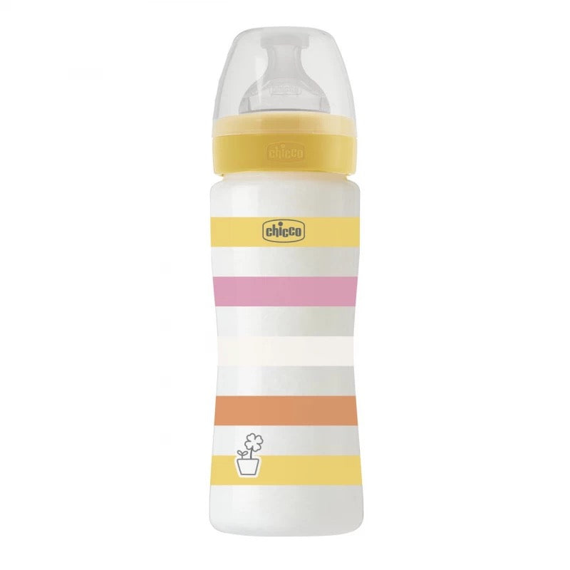 Chicco - Well Being Anti-Colic Bottle | Fast Flow | 330 ml | Yellow