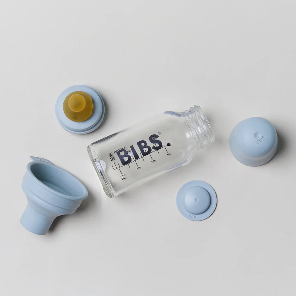 BIBS - زجاجة رضاعة للأطفال من البولي بروبيلين مضادة للمغص | 150 مل | تدفق بطيء | أزرق فاتح BIBS - زجاجة رضاعة للأطفال من البولي بروبيلين مضادة للمغص | 150 مل | تدفق بطيء | أزرق فاتح