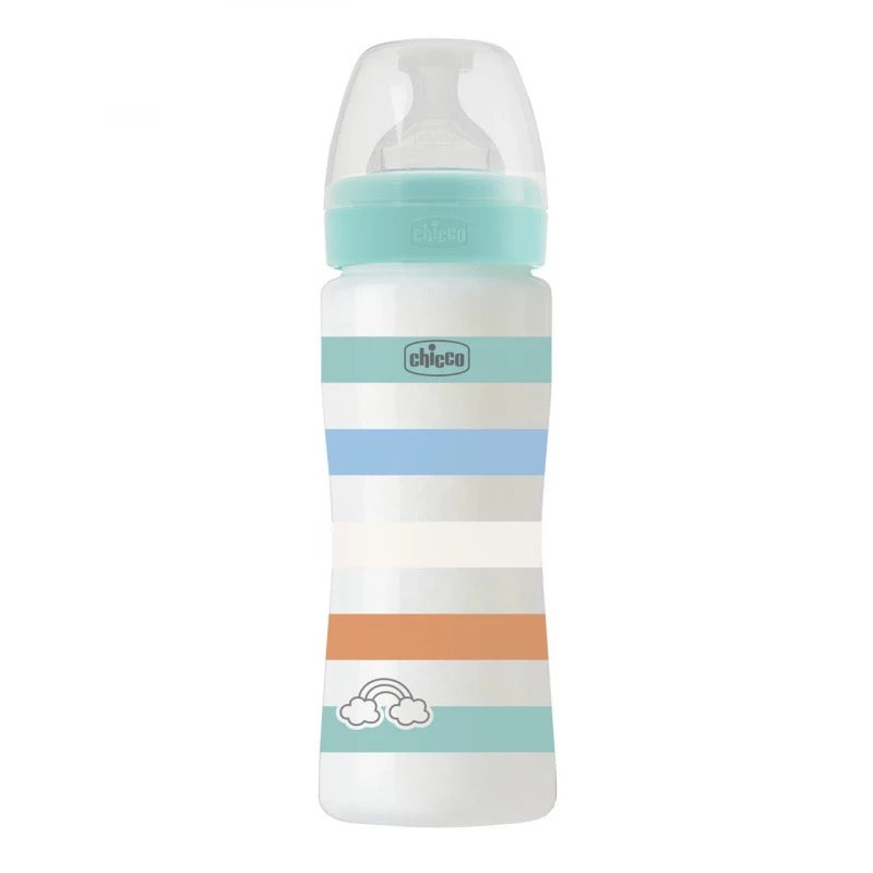 Chicco - Well Being Anti-Colic Bottle | Fast Flow | 330 ml | Green Chicco - Well Being Anti-Colic Bottle | Fast Flow | 330 ml | Green