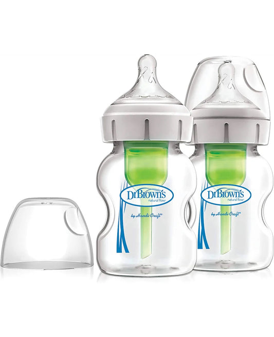 Dr. Brown's - GLASS Wide-Neck Options+ Bottle 150ml Level 1 Nipple Double Pack — BambiniJO Jordan