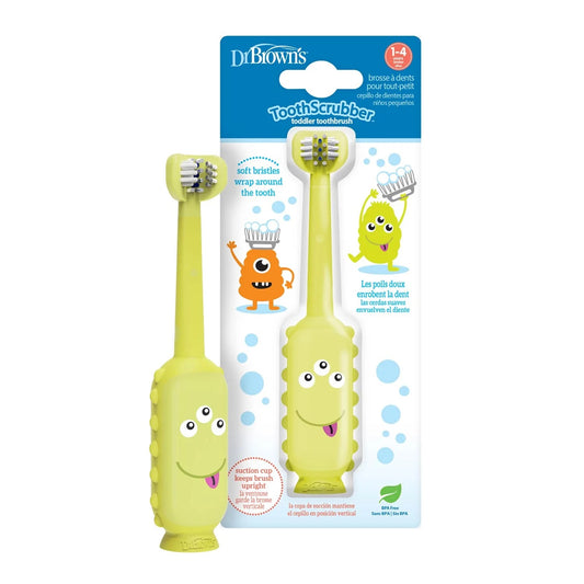 Dr Brown's - ToothScrubber™ Toddler Monster Toothbrush | 1-4Y | Green