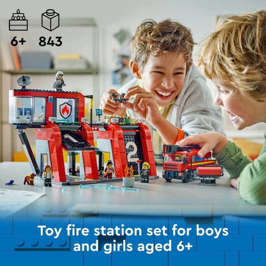 Lego Fire Station with Fire Truck 843 Pcs 6Y+ — BambiniJO Jordan