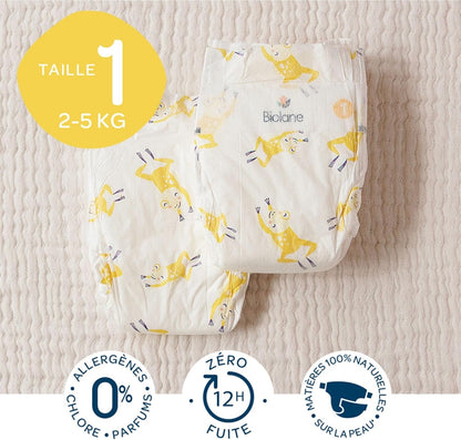 Biolane - Natural Diapers Size 1 | 2-5 kg | 28 Diapers