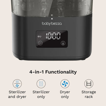 Baby Brezza - SuperQuick™  10 Minute Baby Bottle Sterilizer And Dryer | Matte Black