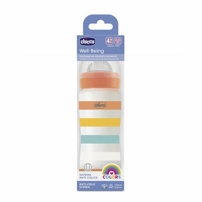 Chicco - Well Being Anti-Colic Bottle | Fast Flow | 330 ml | Orange