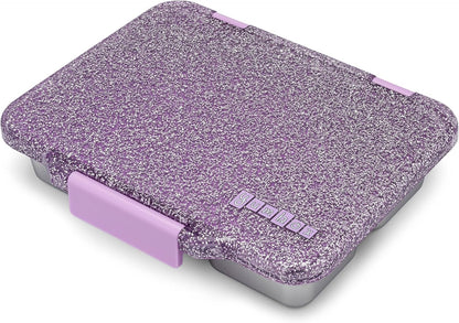 Yumbox - Stainless Steel Bento | 5 Compartments | Leakproof | Collette Purple Glitter