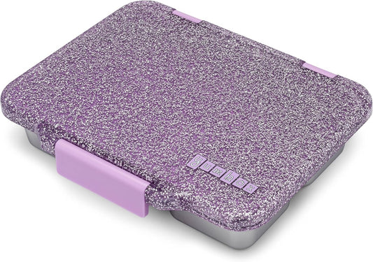 Yumbox - Stainless Steel Bento | 5 Compartments | Leakproof | Collette Purple Glitter