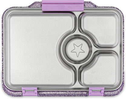 Yumbox - Stainless Steel Bento | 5 Compartments | Leakproof | Collette Purple Glitter