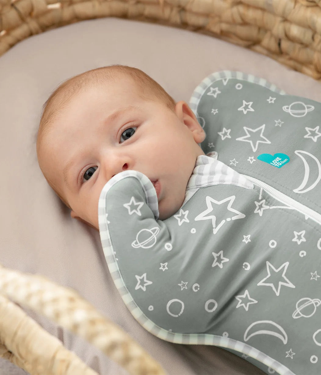 Love To Dream - Swaddle Up™ Original 1.0 TOG Stars & Moon - Olive - Small Love To Dream - Swaddle Up™ Original 1.0 TOG Stars & Moon - Olive - Small
