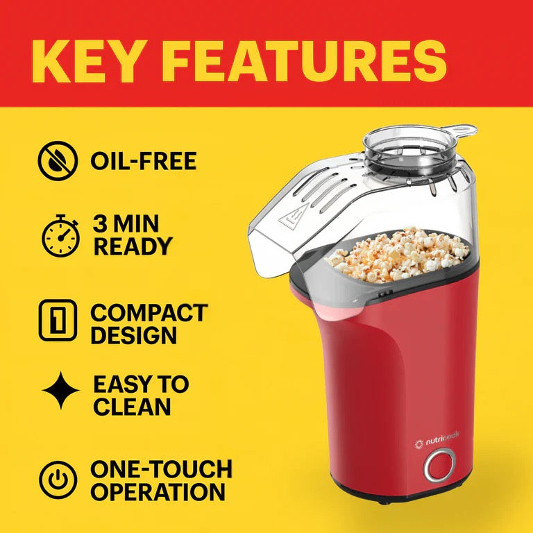 Nutricook - Popcorn Maker Essential | Red Nutricook - Popcorn Maker Essential | Red
