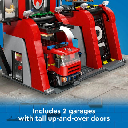 Lego - Fire Station with Fire Truck | 843 Pcs | 6Y+