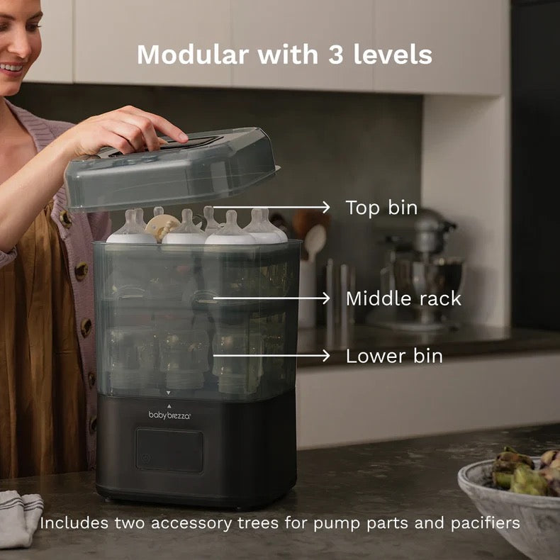 Baby Brezza - SuperQuick™  10 Minute Baby Bottle Sterilizer And Dryer | Matte Black