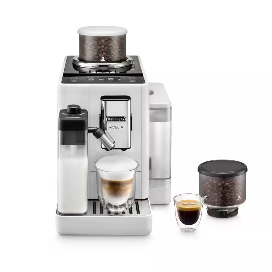 De'Longhi - Rivelia Automatic | Compact Bean to Cup Coffee Machine | Arctic White De'Longhi - Rivelia Automatic | Compact Bean to Cup Coffee Machine | Arctic White