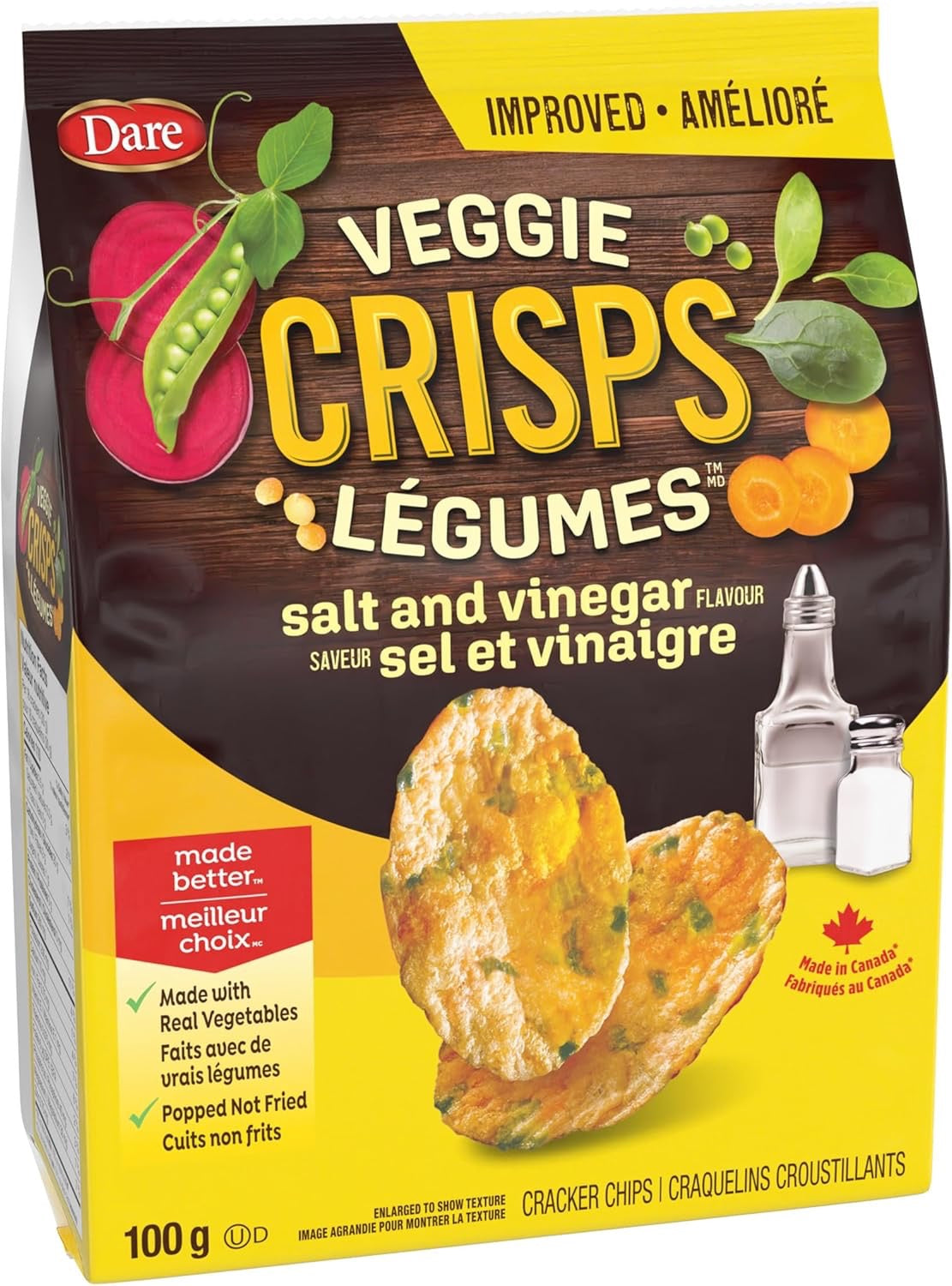 Dare - Gluten Free Veggie Crisps Salt & Vinegar | 100g