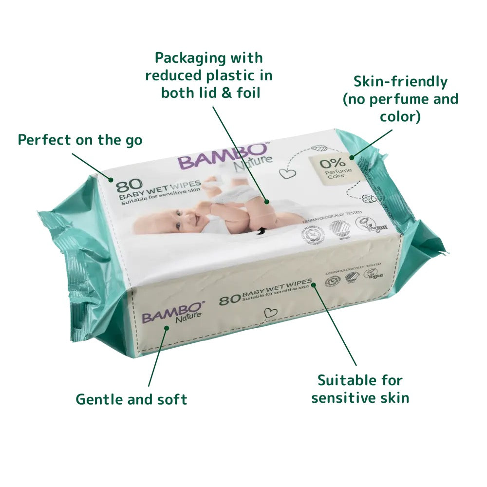Bambo Nature Wet Wipes | 80 Wipes