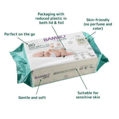 Bambo Nature Wet Wipes | 80 Wipes
