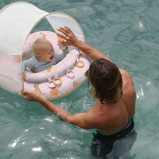 SUNNYLiFE - Interactive Baby Float Poppy the Peach Pink Stripe — BambiniJO Jordan