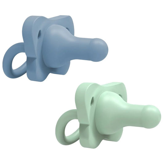 Dr. Brown's - HappyPaci Silicone Soother 0-6m Blue and Green 2 Pack — BambiniJO Jordan