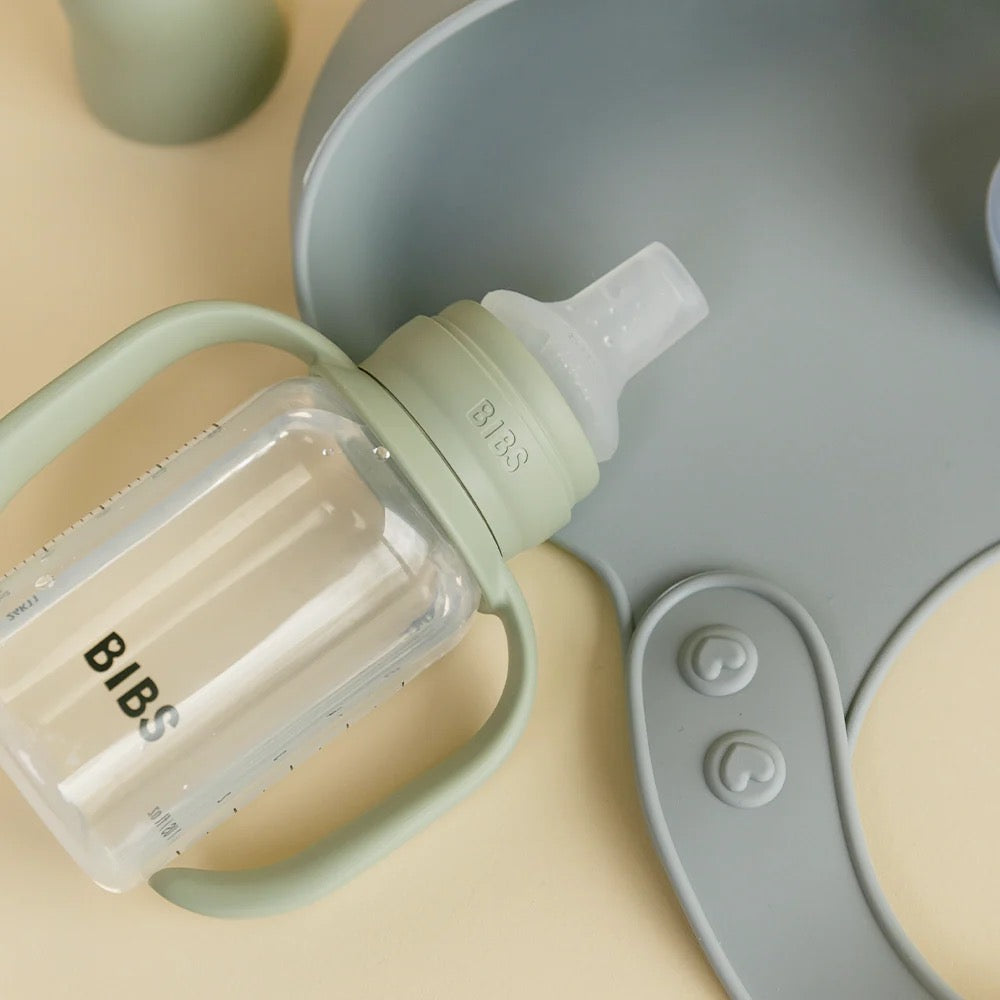 BIBS - زجاجة رضاعة للأطفال مزودة بفوهة | 150 مل | لون أخضر فاتح BIBS - زجاجة رضاعة للأطفال مزودة بفوهة | 150 مل | لون أخضر فاتح