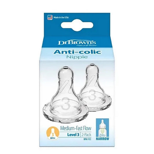 Dr Brown's - Level 3 | Narrow NeckNipple | 6m+ | 2 Pack