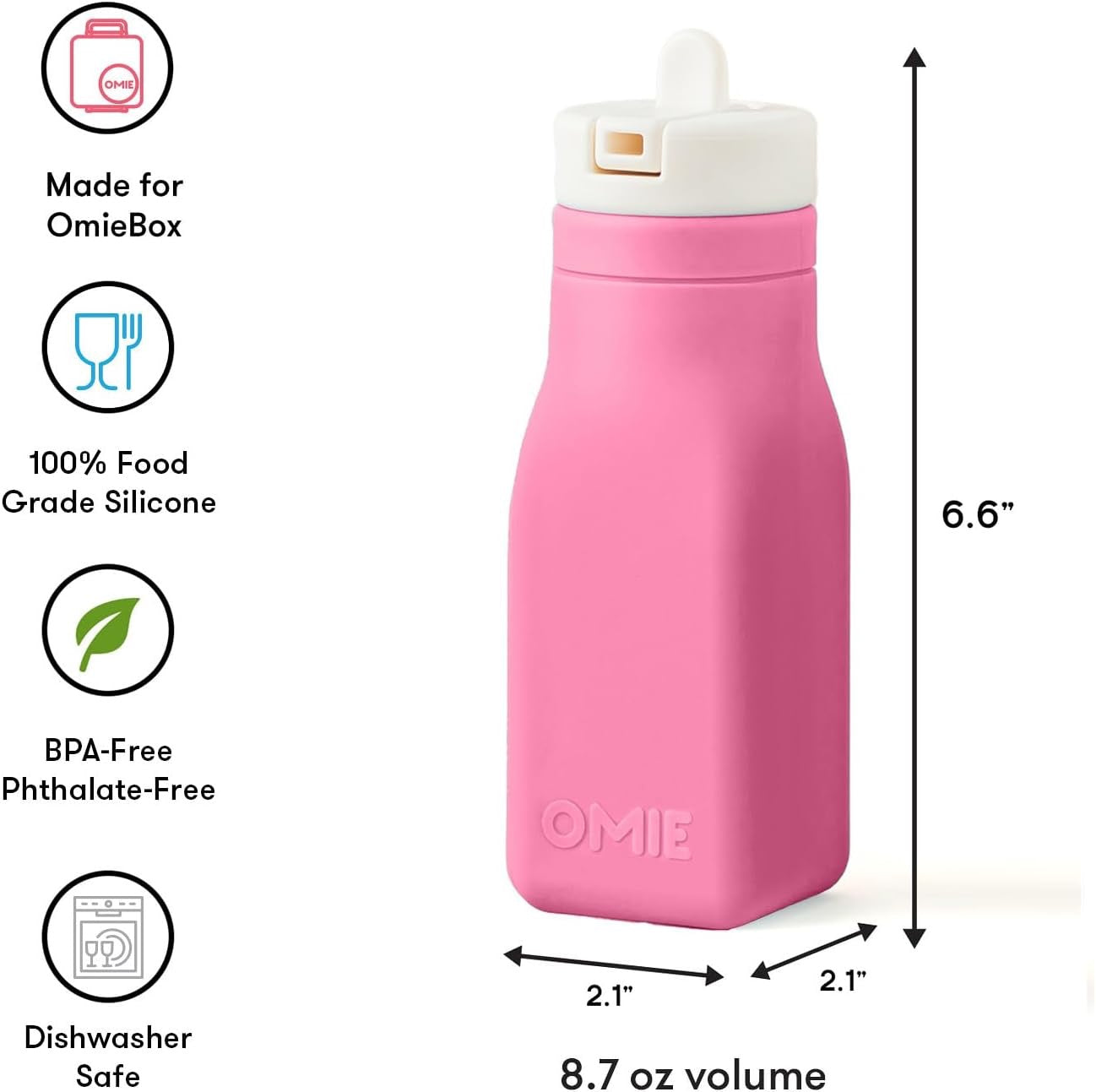 OmieBottle - Silicone Water Bottle | Pink