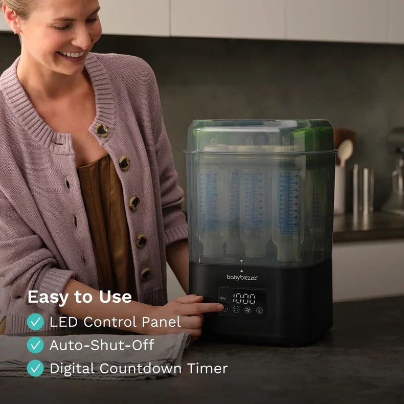 Baby Brezza - SuperQuick™  10 Minute Baby Bottle Sterilizer And Dryer | Matte Black