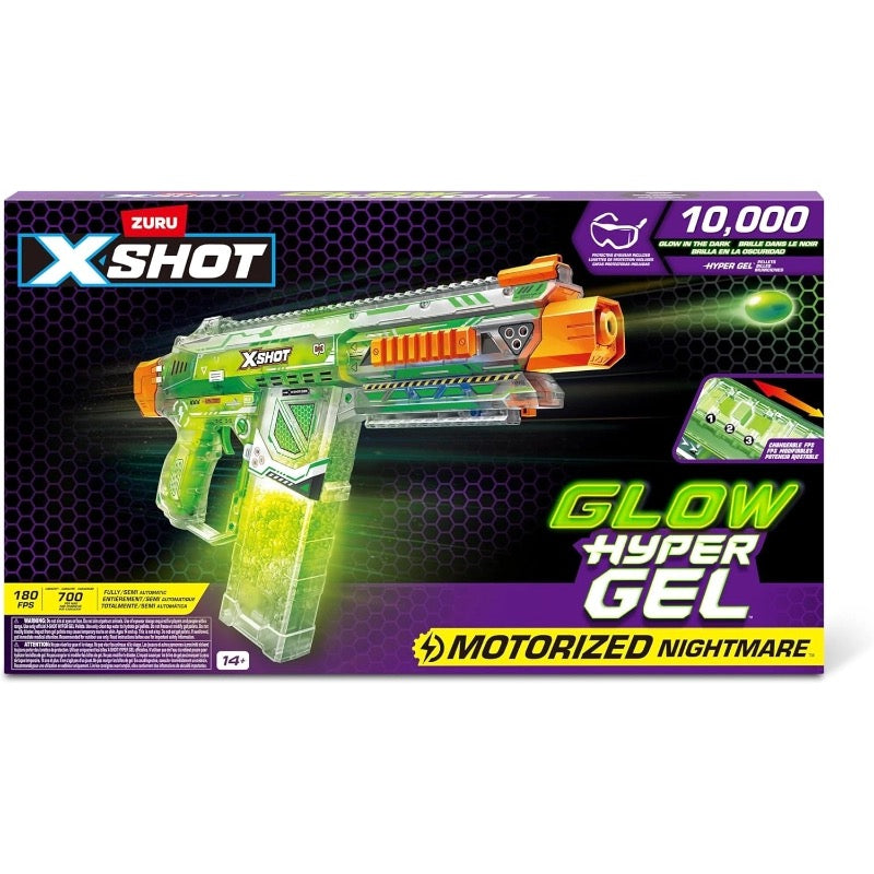 X-Shot - Hyper Glow Nightmare Large Blaster | 10,000 Gel Pellets | 14Y+ X-Shot - Hyper Glow Nightmare Large Blaster | 10,000 Gel Pellets | 14Y+