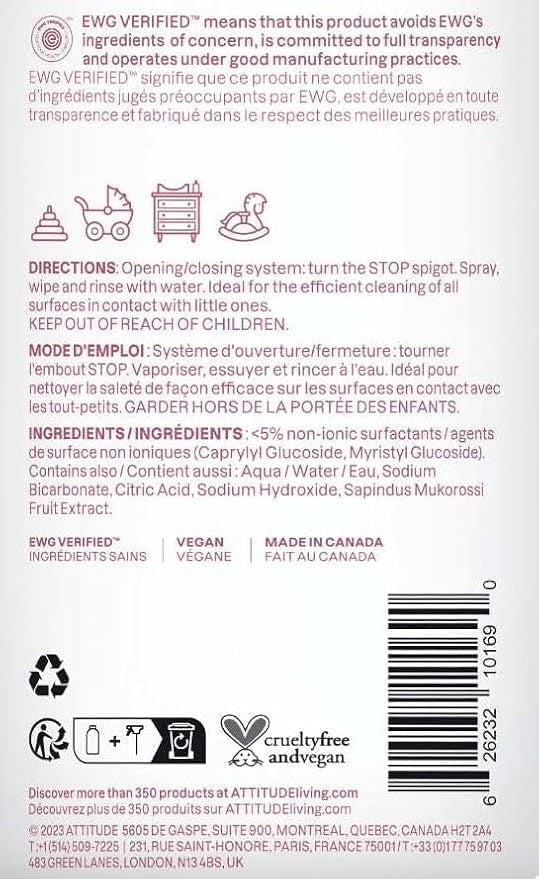 Attitude - Toy and Surface Cleaner Unscented 800ml Attitude - Toy and Surface Cleaner Unscented 800ml