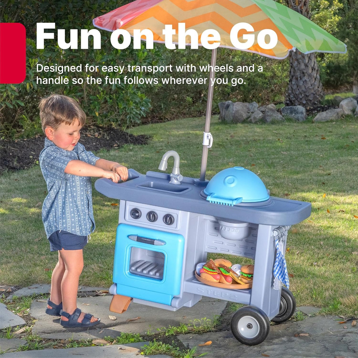 Step2 - Grill & Go BBQ Cart with Lights and Sound | 3Y+ Step2 - Grill & Go BBQ Cart with Lights and Sound | 3Y+