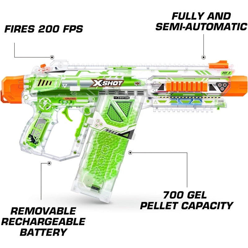 X-Shot - Hyper Glow Nightmare Large Blaster | 10,000 Gel Pellets | 14Y+ X-Shot - Hyper Glow Nightmare Large Blaster | 10,000 Gel Pellets | 14Y+