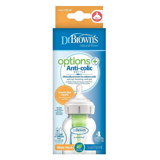Dr. Brown's - Wide-Neck Options+ Bottle | 150ml | Level 1 Nipple